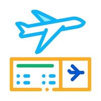 ilustração de contorno vetorial de ícone de bilhete de avião vetor