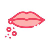 dermatite perto da ilustração do contorno do vetor ícone dos lábios