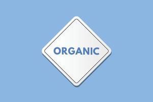 botão de texto orgânico. botões da web de rótulo de ícone de sinal orgânico vetor