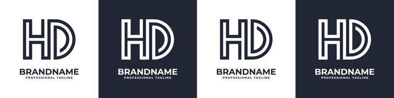 letra hd ou logotipo de monograma de tecnologia global dh, adequado para qualquer negócio com iniciais hd ou dh. vetor