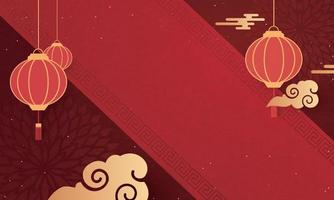 feliz ano novo chinês lunar com fundo oriental de estilo chinês. vetor