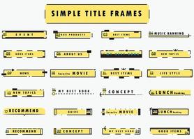 conjunto de design de título conjunto de quadro de título simples vetor