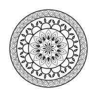 desenho de mandala padrão decorativo decoração floco de neve no design de padrão de flor preta vetor