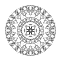 desenho de mandala padrão decorativo decoração floco de neve no design de padrão de flor preta vetor