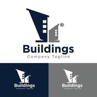 design de logotipo imobiliário, edifícios vetor