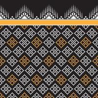 ikat padrão sem emenda horizontal. design de padrão étnico geométrico. design de padrão de tecido preto e branco. ilustração vetorial. vetor