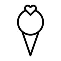 sorvete ícone dos namorados contorno estilo ilustração vetorial e ícone do logotipo perfeito. vetor