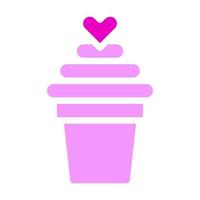 sorvete ícone dos namorados estilo rosa sólido ilustração vetorial e ícone do logotipo perfeito. vetor