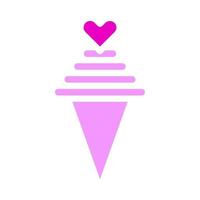 sorvete ícone dos namorados estilo rosa sólido ilustração vetorial e ícone do logotipo perfeito. vetor