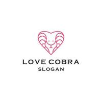 design de logotipo de cobra de amor, modelo de amor de cobra vetor