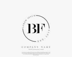 monograma de beleza de logotipo feminino bf inicial e design de logotipo elegante, logotipo de caligrafia de assinatura inicial, casamento, moda, floral e botânico com modelo criativo vetor