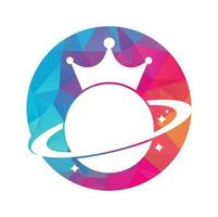 design de logotipo de vetor de planeta rei.