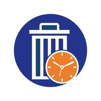modelo de logotipo de vetor de desperdício de tempo. design de modelo de logotipo de tempo de lixo.