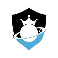 design de logotipo de vetor de planeta rei.