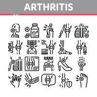 vetor de conjunto de ícones de coleção de doenças de artrite