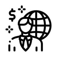 ilustração de contorno vetorial de ícone de corretor de imóveis representante de profissão global vetor