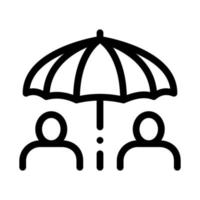 ilustração de contorno de vetor de ícone de guarda-chuva humano