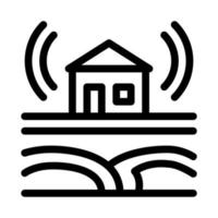 ícone de construção residencial de ondas sísmicas ilustração de contorno vetorial vetor