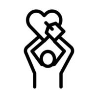 ilustração de contorno vetorial de ícone de coração humano vetor