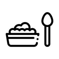 ilustração de contorno vetorial de ícone de colher de prato de comida vetor