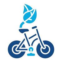 ícone de duas cores de glifo de bicicleta vetor