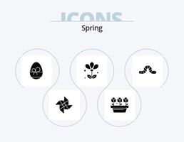 pacote de ícones de glifo de primavera 5 design de ícones. inseto. animal. Presente. primavera. floral vetor