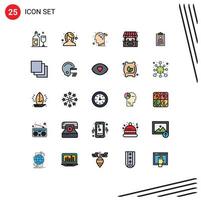 pacote de ícones vetoriais de estoque de 25 sinais e símbolos de linha para elementos de design de vetores editáveis de jogo de jogo humano