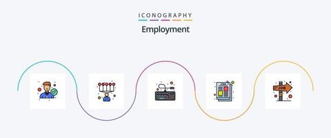 linha de emprego preenchida pacote de ícones plana 5 incluindo escolha. anúncio de emprego. computador. publicar. de Anúncios vetor