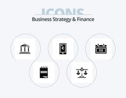 estratégia de negócios e design de ícone de glifo financeiro pacote 5 ícone. Móvel . lei. lei . quadra . cidade vetor