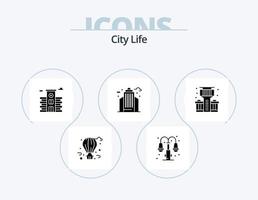 pacote de ícones de glifo de vida da cidade 5 design de ícone. Barra. cidade. cidade. escritório. vida vetor