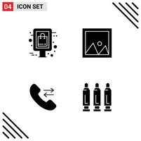 conjunto de sinais de símbolos de ícones de interface do usuário modernos para móveis de sinal de resposta de compras entre em contato conosco elementos de design de vetores editáveis