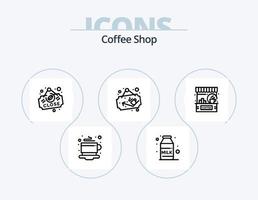 pacote de ícones de linha de café 5 design de ícones. barista. café. o sinal. pausa. Tempo vetor