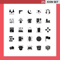 conjunto de 25 sinais de símbolos de ícones de interface do usuário modernos para elementos de design de vetores editáveis de arma de amor de dia dos namorados