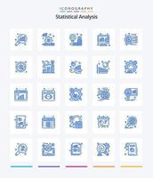 análise estatística criativa 25 pacote de ícones azuis, como moeda. avaliação on-line. o negócio. gestão de dados. análise vetor