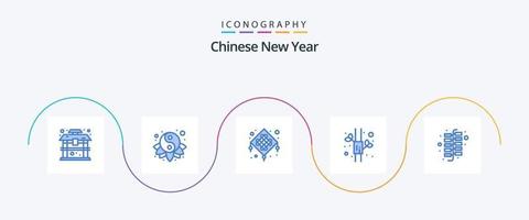 pacote de ícones do ano novo chinês azul 5, incluindo fogos de artifício. China. chinês. chinês. bambu