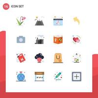 grupo de símbolos de ícone universal de 16 cores planas modernas de setas de data do instagram de imagem à esquerda pacote editável de elementos de design de vetores criativos