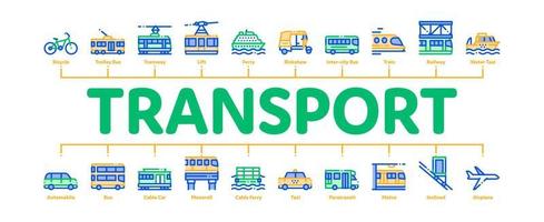 vetor de banner infográfico mínimo de transporte público