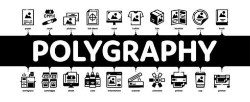 serviço de impressão de poligrafia vetor de banner infográfico mínimo