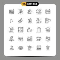pacote de ícones de vetores de estoque de 25 sinais e símbolos de linha para torta de abóbora visualização de férias jantar elementos de design de vetores editáveis pelo usuário