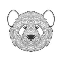 ilustração da arte da linha da cabeça do panda vetor