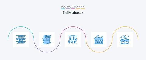 pacote de ícones eid mubarak azul 5, incluindo anúncio. celebração. mubarak. decoração. Estrela vetor