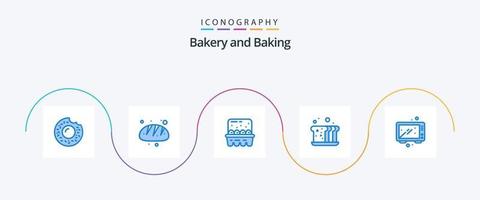 Baking Blue 5 Icon Pack, incluindo cozinhar. refeição. culinária. Comida. cozimento vetor