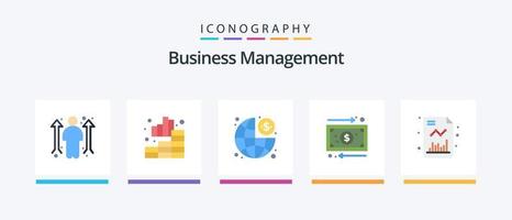 pacote de ícones plana 5 de gerenciamento de negócios, incluindo gráfico. dinheiro. o negócio. gestão. o negócio. design de ícones criativos vetor