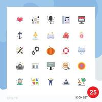 25 ícones criativos sinais e símbolos modernos de mídia de loja de mídia de comércio eletrônico elementos de design de vetores editáveis