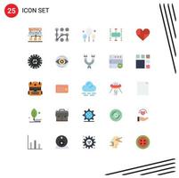 25 ícones criativos, sinais e símbolos modernos de elementos de design de vetores editáveis de planejamento de celebração de coração