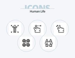 ícone de linha humana pack 5 design de ícone. . . pessoal. gesto. clique vetor