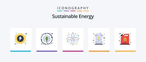 pacote de ícones de 5 planos de energia sustentável, incluindo elétrico. tanque. átomo. óleo. elétrico. design de ícones criativos vetor