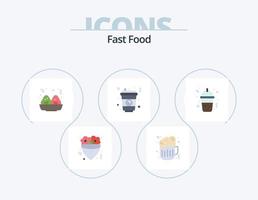 design de ícones do pacote de ícones planos de fast food 5. . Comida. velozes. comida rápida. Comida vetor