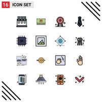 16 ícones criativos sinais modernos e símbolos de computadores gravata inglaterra traje elementos de design de vetores criativos editáveis