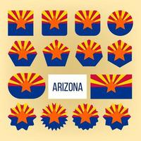 vetor de conjunto de ícones de figura de coleção de bandeira do arizona